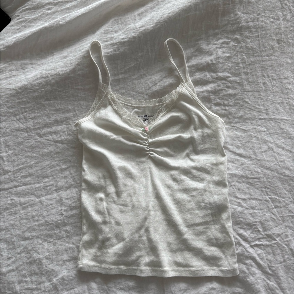Brandy Melville White Lace Trim Camisole